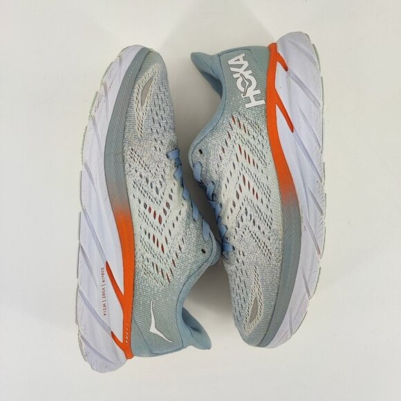Hoka One One Women's Clifton 8 Blue Mesh Lace Up Running Sneakers Size 7.5B US - Picture 7 of 13